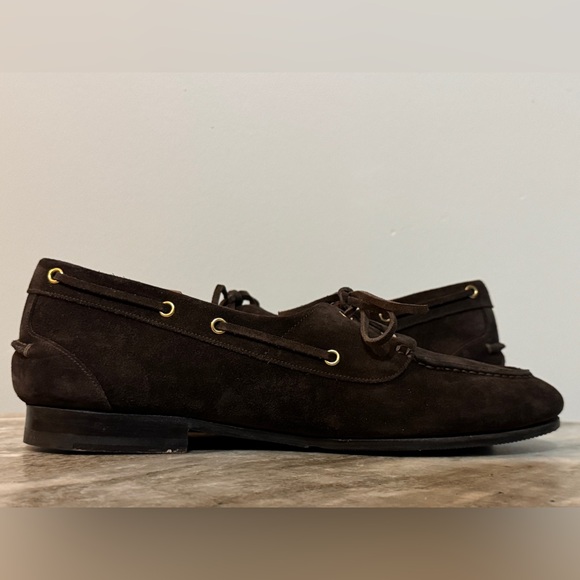 BALLY PATHY PLUME BROWN SUEDE BOAT SHOES 10 US $720 MOCCASINS FLATS